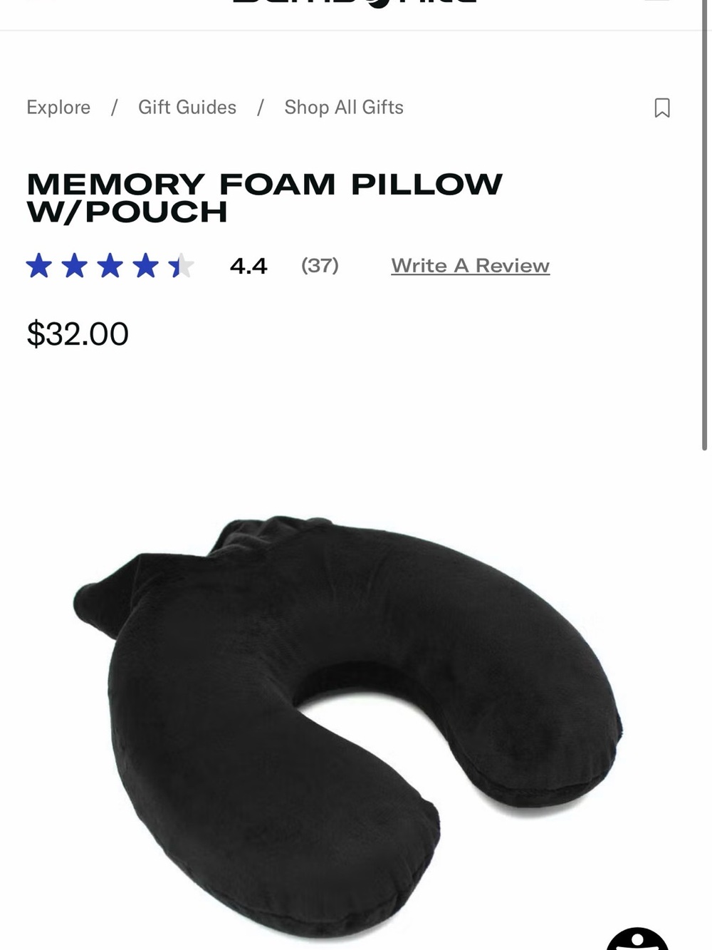 Samsonite Memory Foam Travel Neck Pillow with Pouch – New, Sealed
